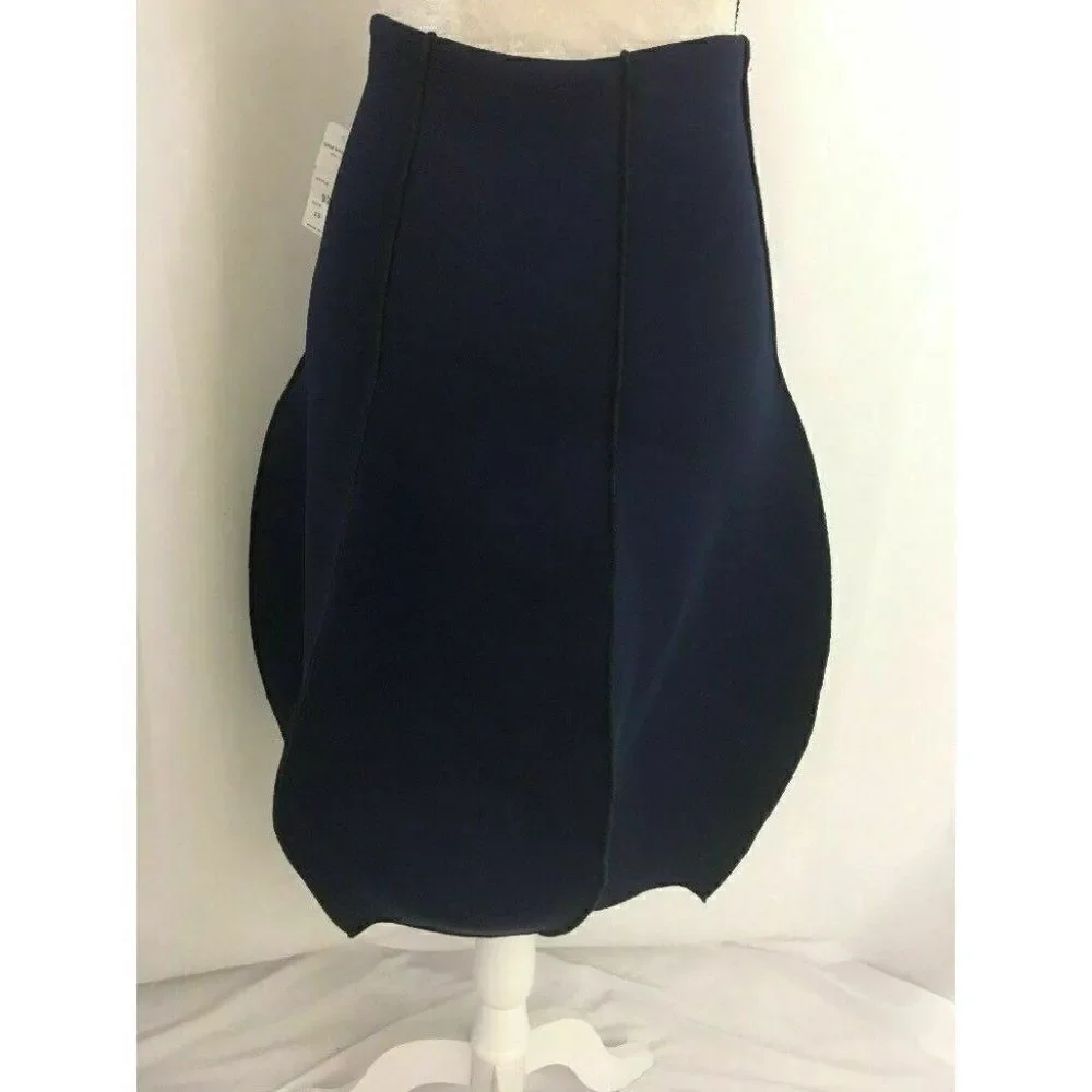 Sam Fashion New York New W Tag Solid Navy Blue Bubble Skirt Xs